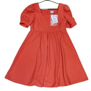 Violet Weekend Pink Casual Puff Sleeve Square Neck Dress Women's Size Large